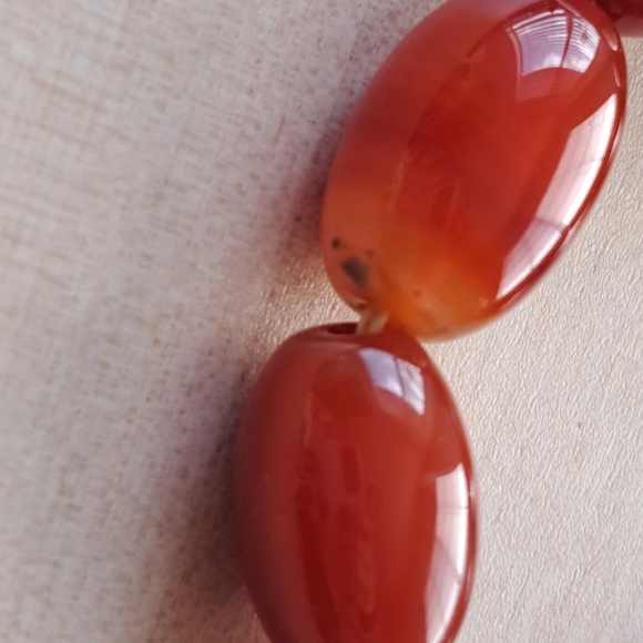 Carnelian Agate Grape Beaded Bracelet Natural Mineral Orange Red - Picture 6 of 6